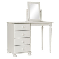 Thumbnail for Traditional White 4 Drawer Dressing Table With White Wooden Handles