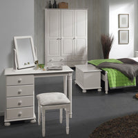 Thumbnail for Traditional White 4 Drawer Dressing Table With White Wooden Handles