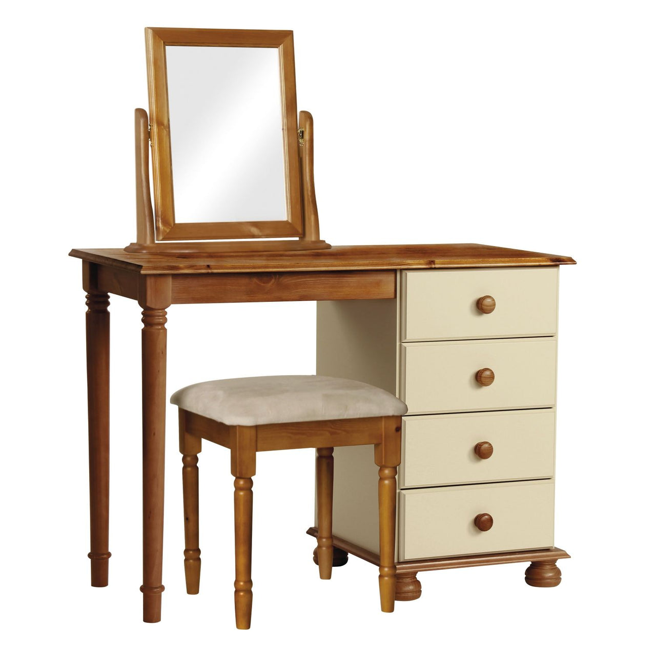 Copenhagen Single Dressing Table in Cream Pine