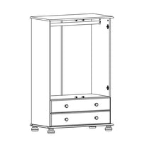 Thumbnail for White 2 Door Wardrobe 2 Drawers Small Low Kids Combination Double Robe