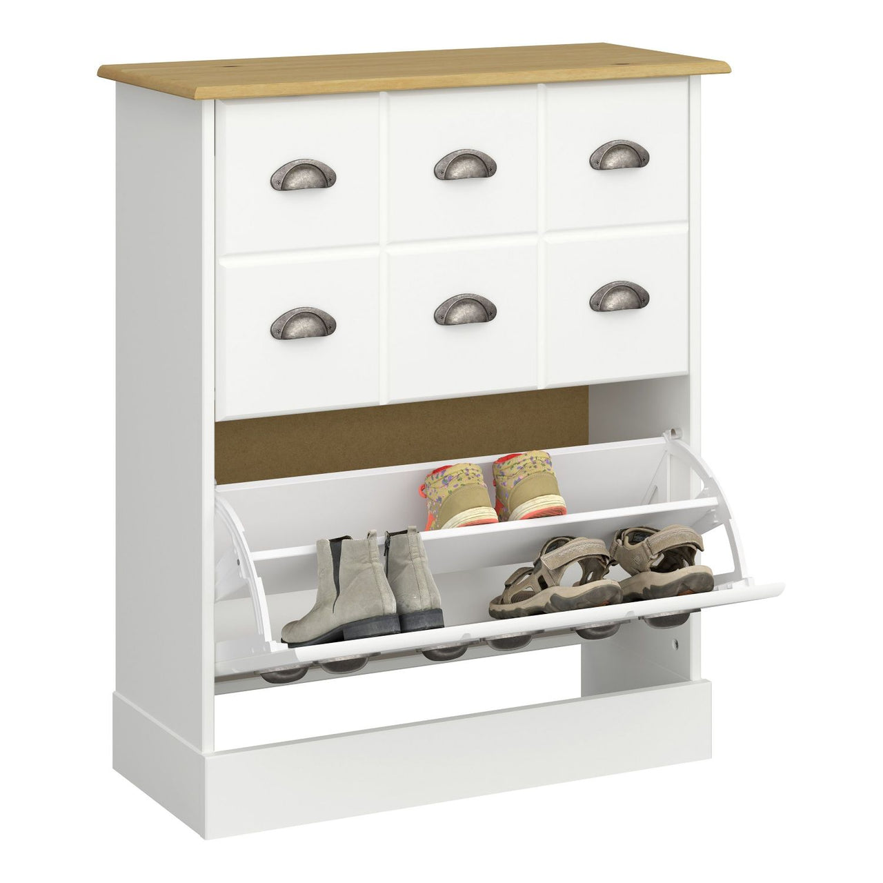 Nola Shoe Cabinet White And Pine