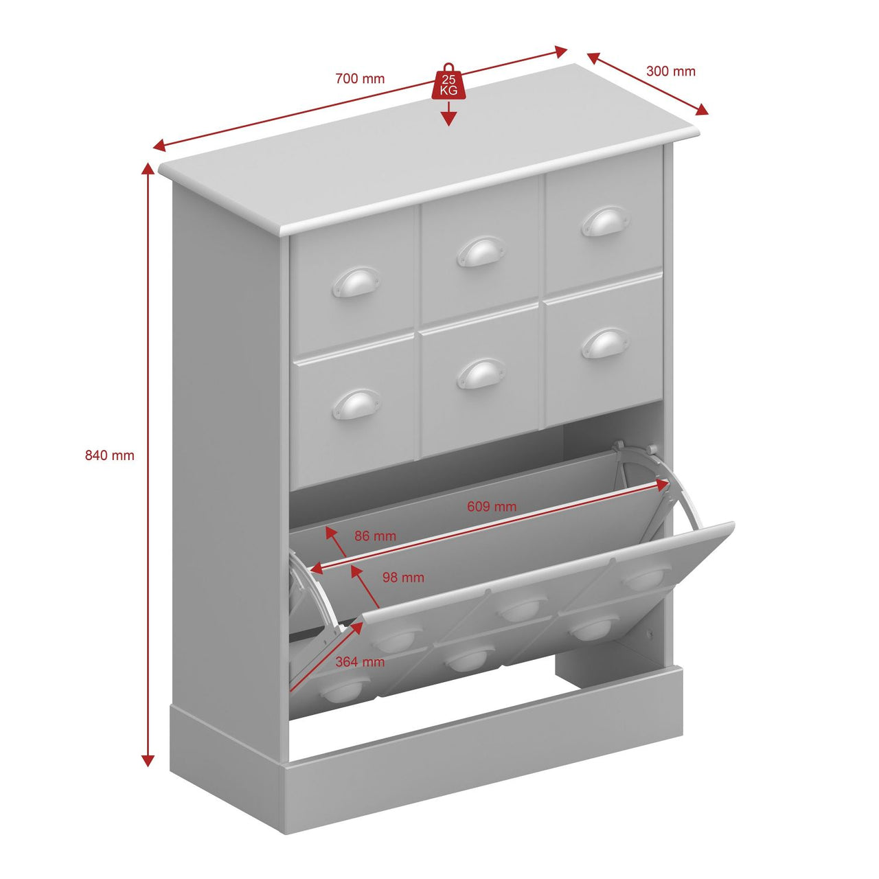 Nola Shoe Cabinet White And Pine