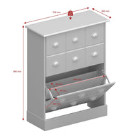 Thumbnail for Nola Shoe Cabinet White And Pine