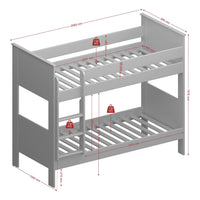 Thumbnail for White Wooden Kids Childrens Bunk Bed with Ladder