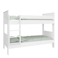 Thumbnail for White Wooden Kids Childrens Bunk Bed with Ladder