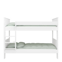 Thumbnail for White Wooden Kids Childrens Bunk Bed with Ladder