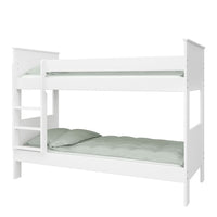 Thumbnail for White Wooden Kids Childrens Bunk Bed with Ladder