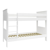 Thumbnail for White Wooden Kids Childrens Bunk Bed with Ladder