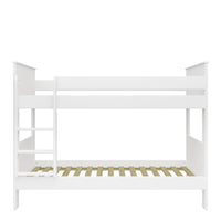 Thumbnail for White Wooden Kids Childrens Bunk Bed with Ladder