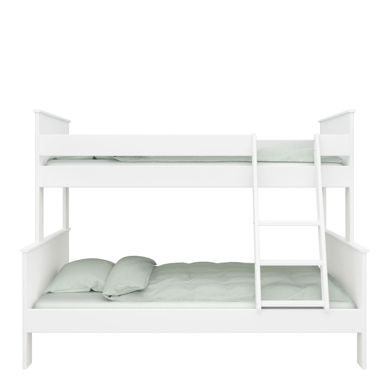 White Wooden Kids Triple Bunk Bed Single Over Double