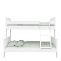 Thumbnail for White Wooden Kids Triple Bunk Bed Single Over Double