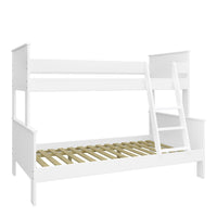 Thumbnail for White Wooden Kids Triple Bunk Bed Single Over Double