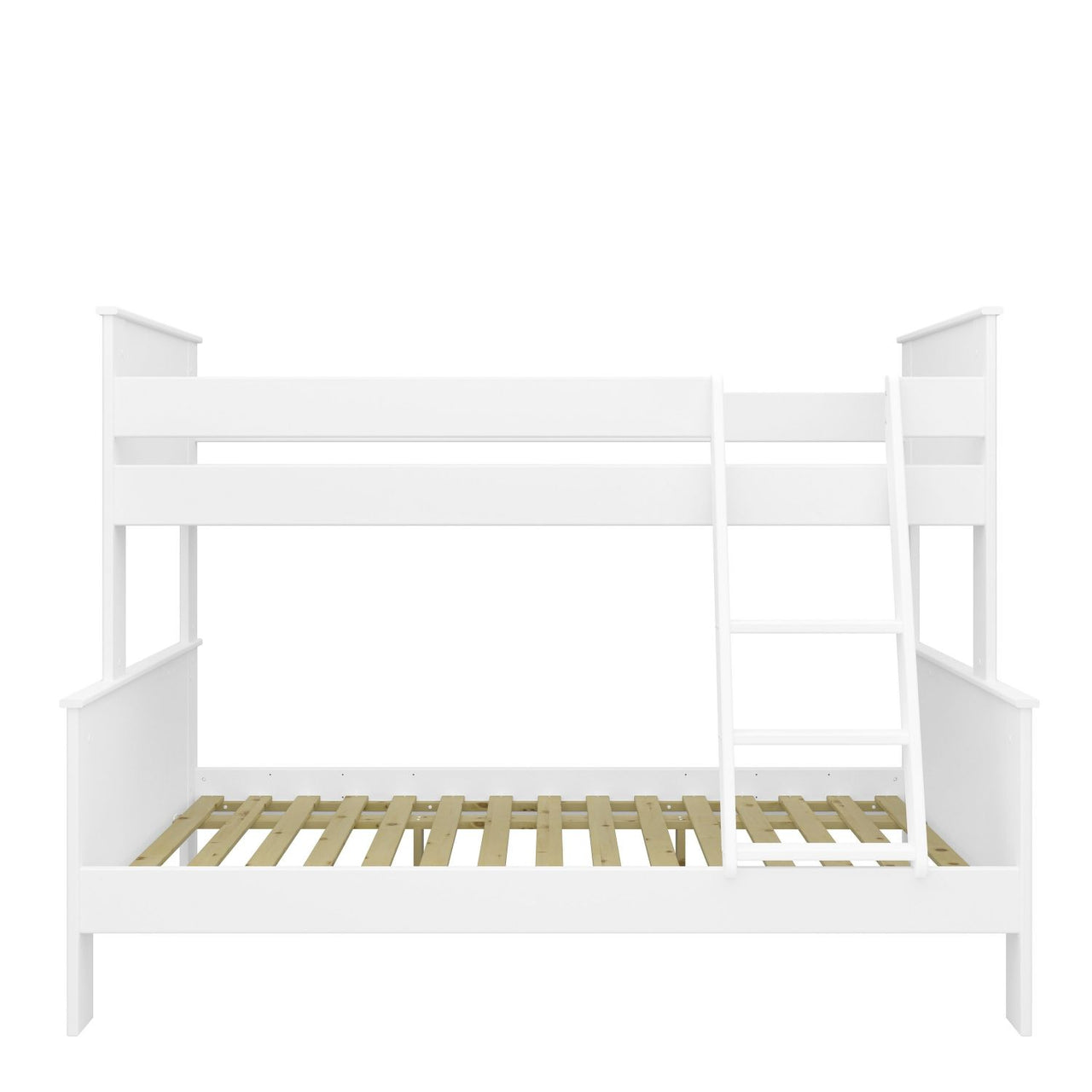 White Wooden Kids Triple Bunk Bed Single Over Double