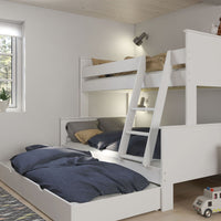 Thumbnail for White Wooden Kids Triple Bunk Bed Single Over Double