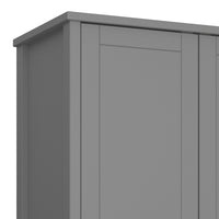 Thumbnail for 3 Doors Wardrobe Folkestone Grey with Leather Handles