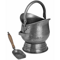 Thumbnail for Vintage Traditional Antique Pewter Coal Bucket With Hand Shovel Hearth Set