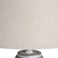 Thumbnail for Grey Washed Rustic Wood Floor Lamp with Linen Fabric Shade Traditional Style