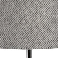 Thumbnail for Genoa Chrome Base and Stem Tall Table Lamp With Round Grey Fabric Shade