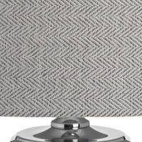 Thumbnail for Perugia Large Glass Silver Finished Metal Base Table Lamp With Grey Linen Shade