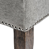 Thumbnail for Aesthetic Grey Finish High Back Roll Top Buttoned Dining Chair With Ring Pull 105x49cm