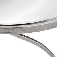 Thumbnail for Silver Curved Design Metal Set Of 2 Side Tables With Mirrored Glass Tops