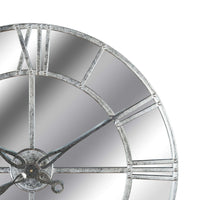 Thumbnail for Traditional Style Large Round Silver Foil Mirrored Glass Wall Clock 85cm Diameter