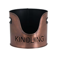 Thumbnail for Copper Finish Logs And Kindling Buckets With Matchstick Holder Fire Hearth Set