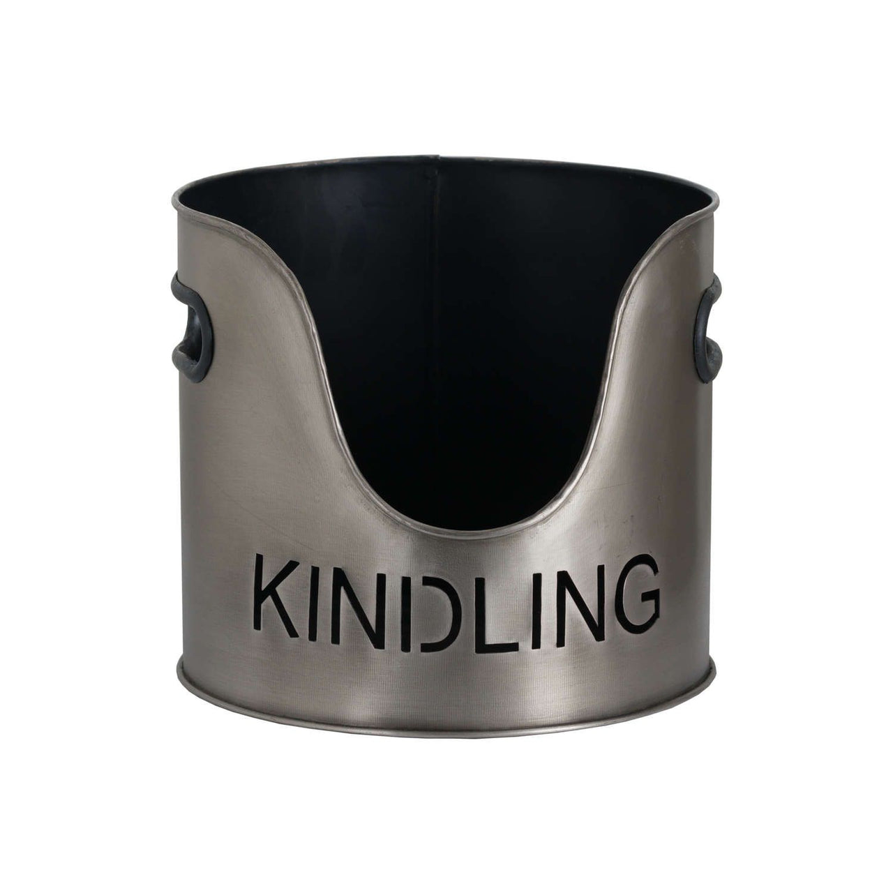 Modern Trendy Pewter Finish Logs And Kindling Buckets And Matchstick Set 32x34cm