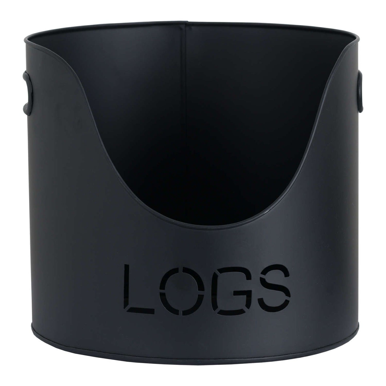 Modern Style Black Finish Fireplace Metal Logs And Kindling Buckets With Matchstick Holder 29 x 32cm