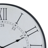 Thumbnail for Large Embossed 80cm Round White Wood Station Wall Clock With Roman Numerals