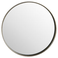 Thumbnail for Bronze Metal Narrow Edge Framed Large Round Wall Mirror