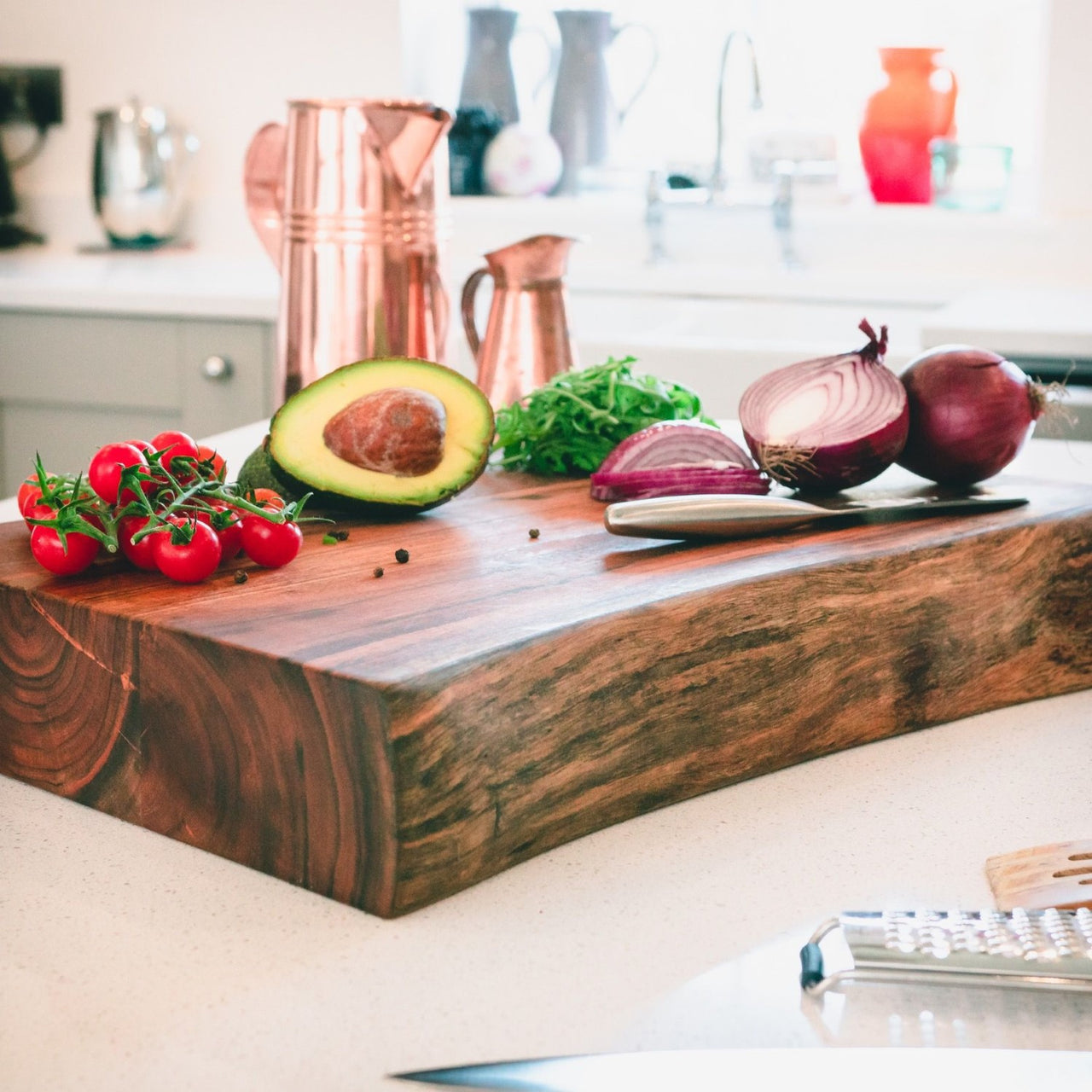 Live Edge Collection Brown Indian Acacia Wood Pyman Chopping Board