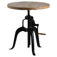 Thumbnail for Industrial Rustic Height Adjustable Crank Bar Bistro Table Wooden Top