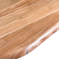 Thumbnail for Modern Style Live Edge Acacia Wood Large X Leg Rectangular Dining Table 78 x 100cm