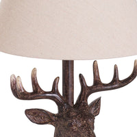 Thumbnail for Stag Head Table Lamp With Linen Shade