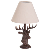 Thumbnail for Stag Head Table Lamp With Linen Shade