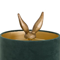 Thumbnail for 50cm Tall Antique Gold Hare Rabbit Table Lamp With Green Velvet Round Shade