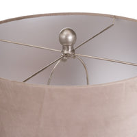 Thumbnail for Modern Ceramic Crackle Glaze Finish Round Top Natural Shade Table Lamp 73x41cm