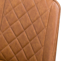 Thumbnail for Oslo Tan Faux Leather Upholstery Kitchen Bar Chair on Black Metal Legs 82 x 60 x 48cm