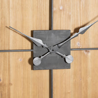 Thumbnail for Williston Large Wooden Square Wall Clock Grey Metal Roman Numeral Clock Face 90cm