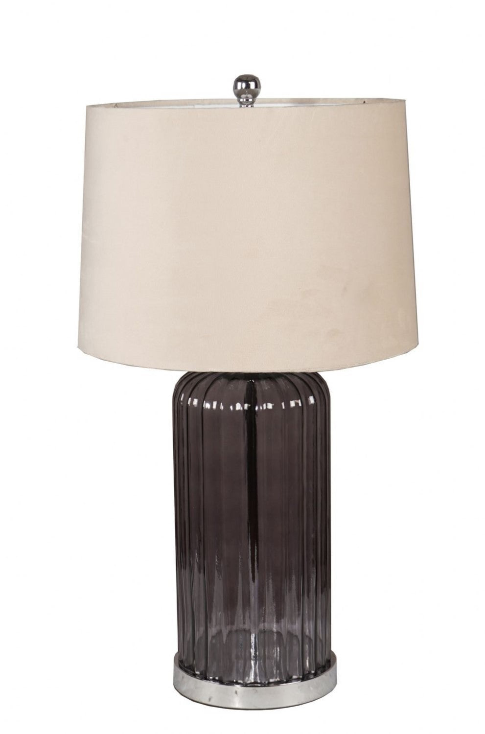 Alberta Metallic Glass Lamp With Velvet Shade