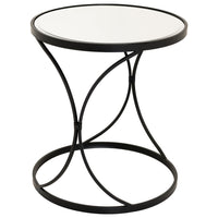 Thumbnail for Concaved Set Of Two Black Mirrored Side Tables