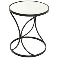 Thumbnail for Concaved Set Of Two Black Mirrored Side Tables