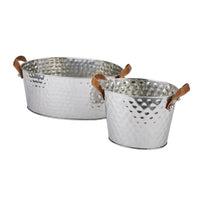 Thumbnail for Silver Large Leather Handled Champagne Cooler