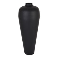 Thumbnail for Matt Black Large Hammered Vase With Lid