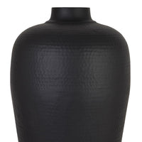 Thumbnail for Matt Black Large Hammered Vase With Lid