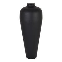 Thumbnail for Matt Black Large Hammered Vase With Lid