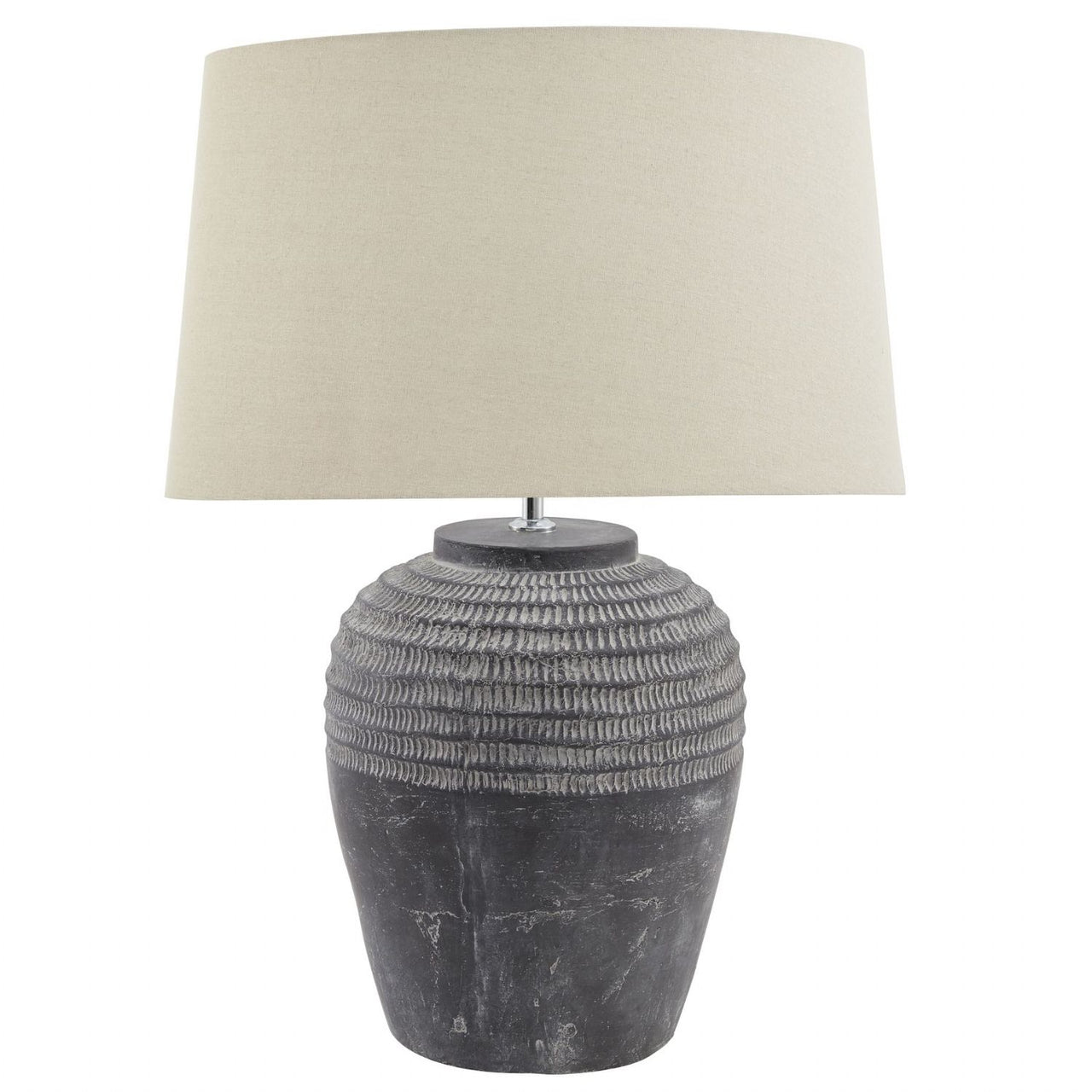 Amalfi Grey Stone Carved Lamp