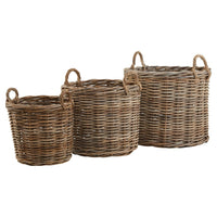 Thumbnail for Set of 3 Kubu Rattan Round Storage Baskets