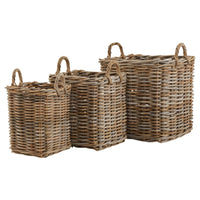 Thumbnail for Set of 3 Kubu Rattan Square Storage Baskets